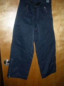 BOYS GIRLS SNOW PANTS EDDIE BAUER BLACK ZIPPERED POCKETS ADJUSTABLE WAIST - Picture 1 of 3