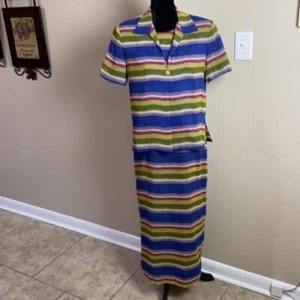 Conjunto de vestido de seda de dos piezas con blazer de manga corta y maxi vestido sin mangas talla 8 - Imagen 1 de 9