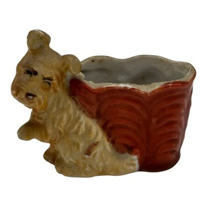 Vintage Mini Ceramic Scottie Dog Planter  Made in Occupied Japan  2.25” x 2” T - Picture 1 of 9
