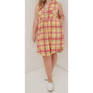 Mini Zip-Front Shirt Dress- size 3 torrid- brunch, spring plaid fall casual - Picture 1 of 7