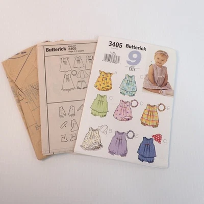 Butterick Sewing Pattern 3405 Infants Dress Top Romper & More!  Sz L-XL UNCUT - Image 1 of 4