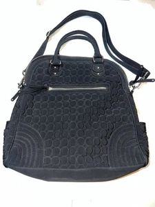 Bolso Bandolera Vera Bradley Negro Grande Acolchado Multi-Correa de Viaje 15”X 15” - Imagen 1 de 8