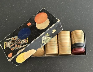 Vintage Dennisons Pokerchips OVP von 1927 - Bild 1 von 9