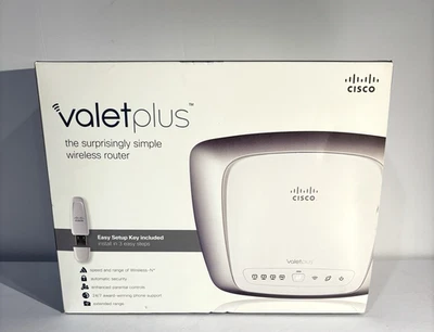 Router punto de acceso Wifi inalámbrico Cisco Linksys Valet Plus M20-4A 300 Mbps 4 puertos Foto 1 de 4