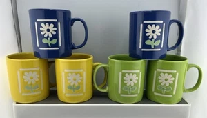 Vintage Daisy Design Just Mugs Tea Cups Made In England Set 6 New & Unused - Picture 1 of 8