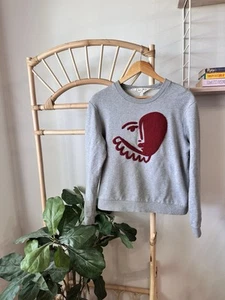 Gorman X Claire Johnson Women’s Face Heart Jumper Sweater Pullover Rare Sz 8 - Picture 1 of 4