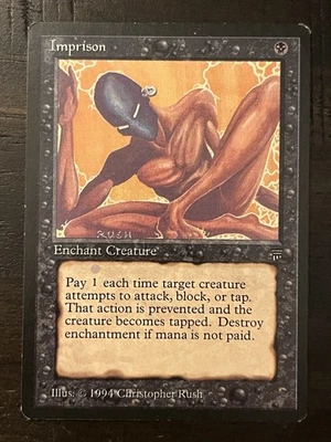Magic MTG Legends Imprison Excellent LP  Banned DISAVOWED CARD 1994 - Image 1 of 4