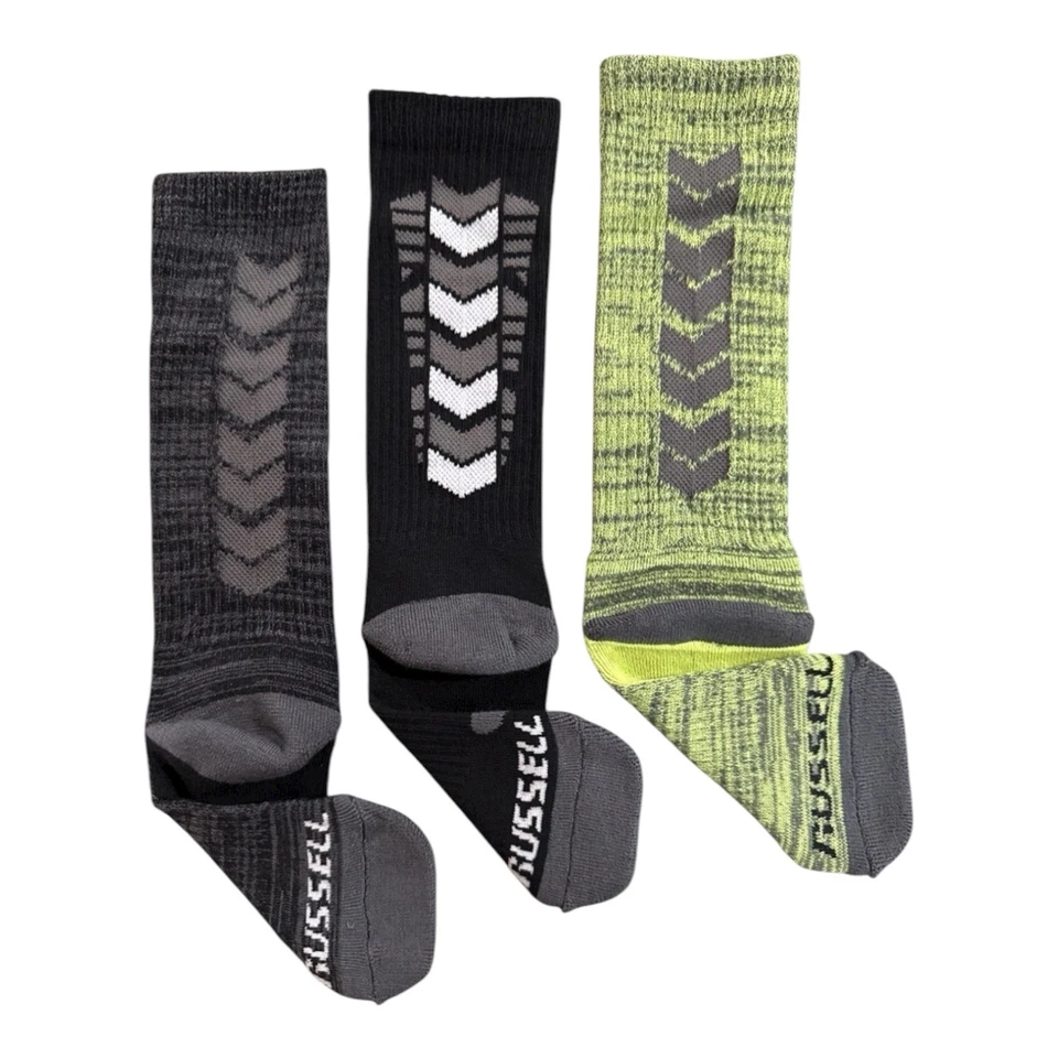 Russell Boys Crew Socks 3 Pairs Dri-Power 360 Size L (3–9) Performance  - Image 1 of 4