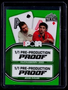 2024 Hoja Metal Poker #1/1 Semilla de Arándano Verde Jesse Sylvia Par Superior Prueba - Imagen 1 de 2