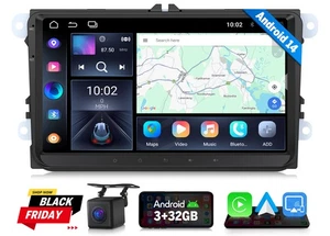 CAM+Autoradio Android 14 GPS Navi DSP RDS CarPlay für VW Golf 5 6 Polo T5 Touran - Bild 1 von 23