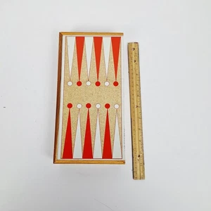 Vintage Backgammon Mini Magnetic Travel Set 11” x 10” Open Complete - Picture 1 of 6