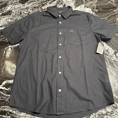 Camisa tejida RVCA Douglas SS negra para hombre talla mediana nueva con etiquetas $60 Foto 1 de 4