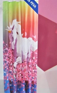 Novelty Bath GLITTER UNICORN Shower Curtain Magical or Mythical Theme PEVA NWT - Picture 1 of 3
