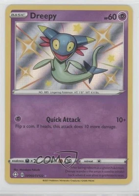 Shiny Holo - Dreepy Pokémon Sword & Shield Shining Fates Vault #SV060 - Image 1 of 2