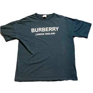 Burberry London Logo Shirt XL Dark Teal Designer British Spellout - Picture 1 of 8