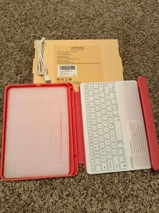 VOPOTEK K106 iPad 10th Gen 10.9" Bluetooth Keyboard Case Pomelo Pink US Layout - Picture 1 of 3