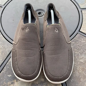 Olukai Nohea scarpe slip on a rete uomo marrone taglia 12 mocassini casual - Foto 1 di 10