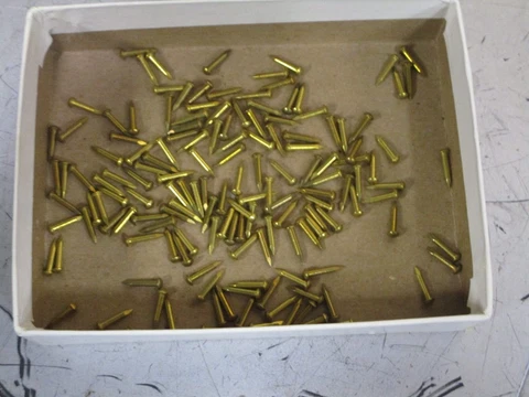 150 NOS Vintage #16 X 3/8" Brass Escutcheon Pins Dome Head Brad Nails 5/64" Dia Cover