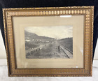 Étui et drapper 1er train à travers pour Bennett BC 1899 photo réelle encadrée Skaguay carte postale