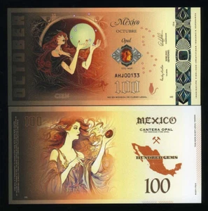 Mexico, 100 Gems 2023 Fantasy Polymer, October, Opal - Picture 1 of 1