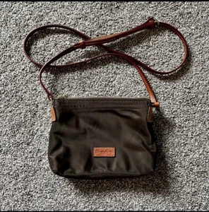EUC Dooney & Bourke Pouchette Crossbody Bag Dark Brown Nylon - Picture 1 of 4