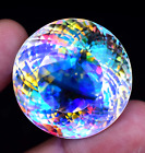 A++Natural Rainbow Mystic Topaz Round 100.3 Ct Stunning Certified Loose Gemstone