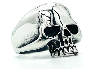 Skull Edelstahl Ring Biker Gothic Rocker Rockabilly Schmuck Totenkopf Club USA - Picture 1 of 3