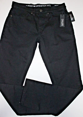 BUFFALO DAVID BITTON ASH-X JEANS SLIM RECTOS ELÁSTICOS NEGROS TALLA: 30 X 30 NUEVOS CON ETIQUETAS Foto 1 de 4