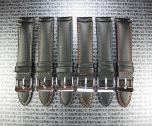 New 20mm Top Quality Black CALF LEATHER STRAP Watch Band for IWC TOP GUN Pilot - Picture 1 of 32