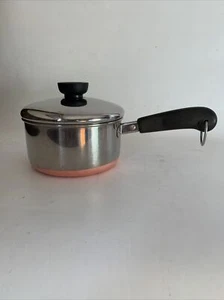 Revere Ware 1801 1 Qt. Copper Bottom Saucepan / Pot With Lid Clinton IL. - Picture 1 of 10