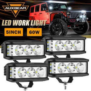 AUXBEAM 4PCS 5" LED Work Light Bar Spot Pods for Jeep Dodge OffRoad Driving Lamp - Foto 1 di 12