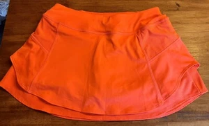 Athleta Neon Orange Women Tennis Bustle Skort XS Sports Skirt New Without Tags - Picture 1 of 6