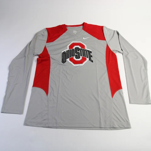Ohio State Buckeyes Nike Long Sleeve Shirt Men's Gray/Red New Cover