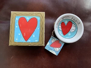 SANDRA MAGSAMEN HEART CERAMIC ART BOWL SILVESTRI BLESS YOUR HEART GIFT BOX - Picture 1 of 11