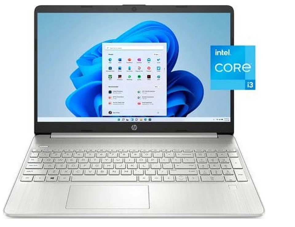 HP 15-dy5131wm Silver Laptop Computer I3-1215u 256GB SSD 8GB Win 11 Home 15.6”