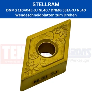 10 x STELLRAM DNMG 110404E-3J NL40 / DNMG 331A-3J NL40 für Stahl & VA - Picture 1 of 1