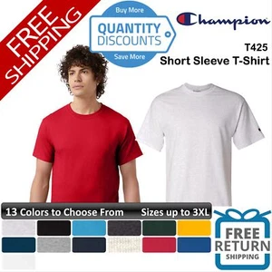 🔥 Champion Men's Classic T-Shirt Short Sleeve Cotton Crewneck Up To 4XL T425 - Picture 1 of 155