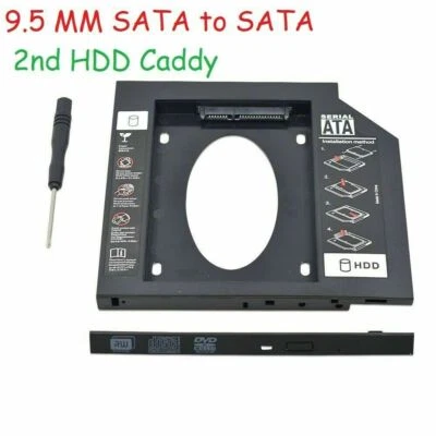 Apple Macbook Pro Unibody 2nd HDD SSD SATA Hard Drive Caddy Optibay 9.5mm