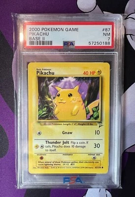Pikachu Base Set II 87/130 - PSA 7 - Image 1 of 3