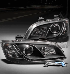08 09 10 PONTIAC G8 GT GXP LED BLACK PROJECTOR HEADLIGHTS LAMP W/BLUE DRL SIGNAL - Bild 1 von 4