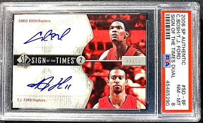 SSP /15 2006 PSA 8 AUTHENTIC SIGN OF THE TIMES CHRIS BOSH TJ FORD DUAL AUTO 1379 - Image 1 of 2