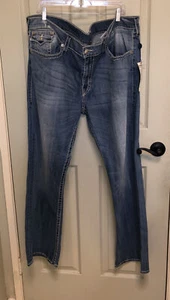 Size 44x34 NWT TRUE RELIGION Straight BLUE BIG T Jeans - Picture 1 of 7