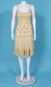 Sue Wong Silk Dress Vintage size 6 stunning Cream beaded lace Gatsby party - 730 - Picture 1 of 8