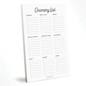 Grocery List Notepad - 6 x 9 Inches - 50 Tear Off Sheets - Minimalist Black a... - Picture 1 of 5