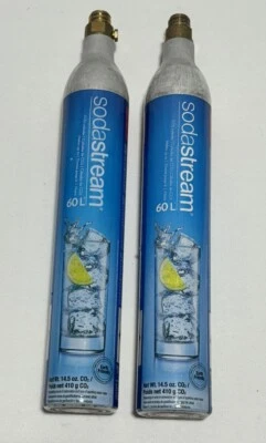 SodaStream 60L CO2 Cylinder Replacement Canisters C02 Soda Stream Empty Lot Of 2 - Image 1 of 4