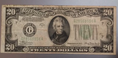 1934 series A $20 dollar bill ESTATE FIND       C158 - Image 1 of 4