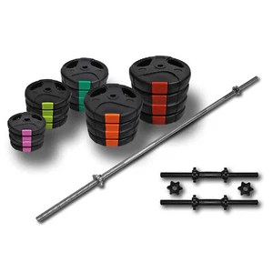 115kg - 45cm Dumbell & 180cm Barbell Weight Set-Total 105kg Ez Grip Weight Plate - Picture 1 of 7