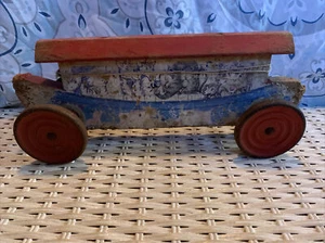 Vintage 1940's Gong Bell MFG Co Noah's Ark #231 Pull Toy Wood Tin - FREE SHIP - Picture 1 of 11