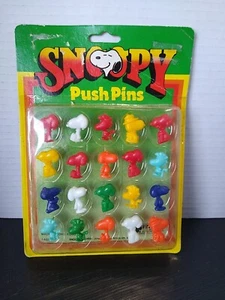 Vintage Peanuts Push Pins Snoopy Woodstock Push Pins~ Butterfly Originals~NOS - Picture 1 of 14