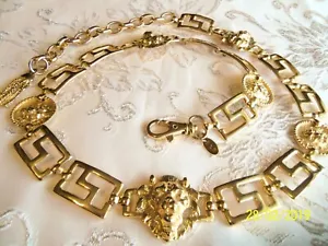 Vintage Made in Korea signed Gold plated Lion Belt Beautiful Perfect con. - Picture 1 of 12